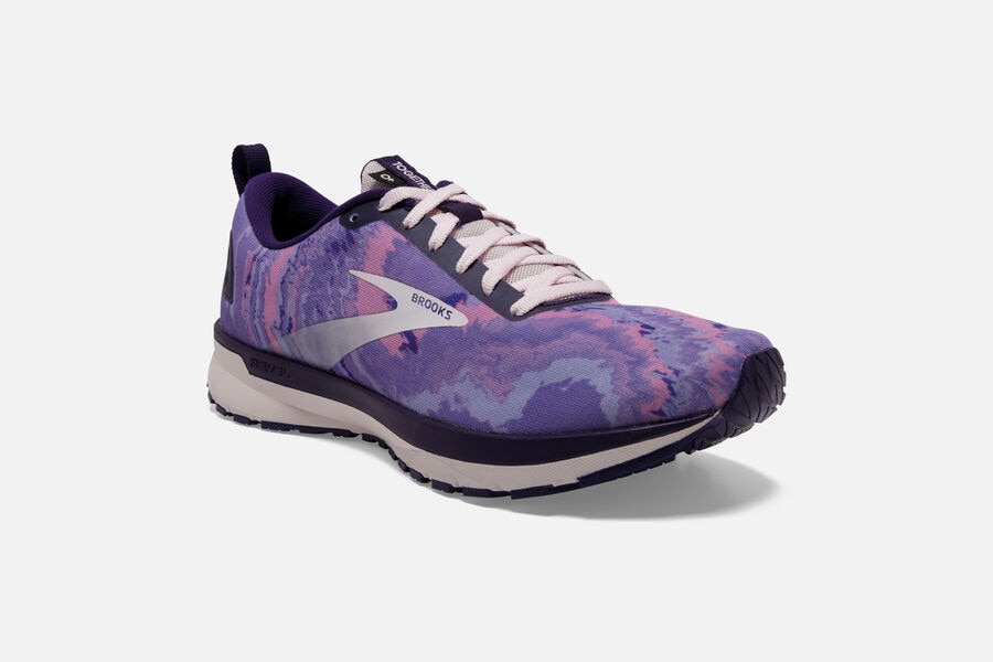 Brooks Running Shoes - Revel 4 Road Womens - Purple/Silver/Pink - QNL-651809